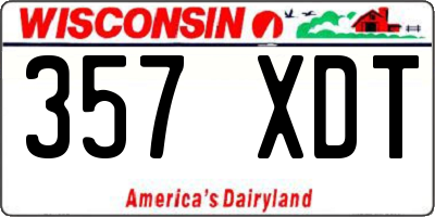 WI license plate 357XDT