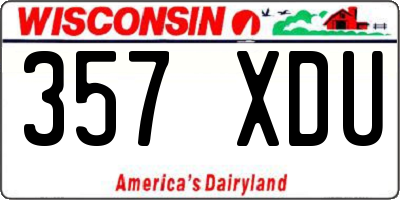 WI license plate 357XDU
