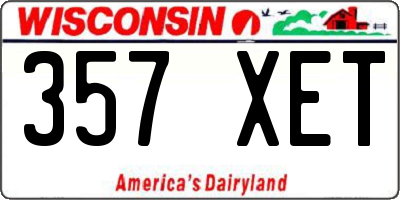WI license plate 357XET