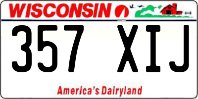 WI license plate 357XIJ