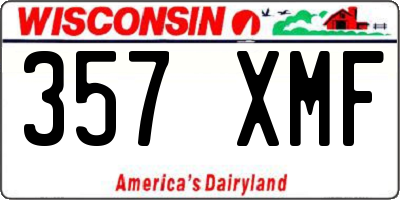 WI license plate 357XMF