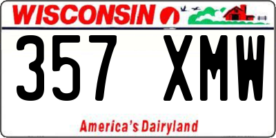 WI license plate 357XMW