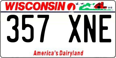 WI license plate 357XNE