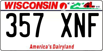 WI license plate 357XNF