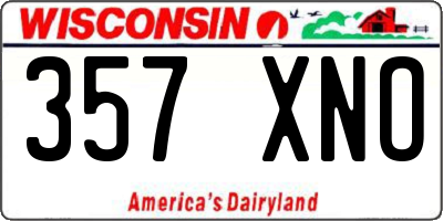 WI license plate 357XNO