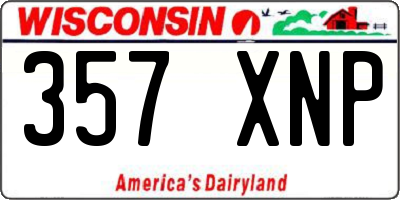WI license plate 357XNP