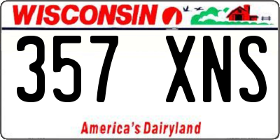 WI license plate 357XNS