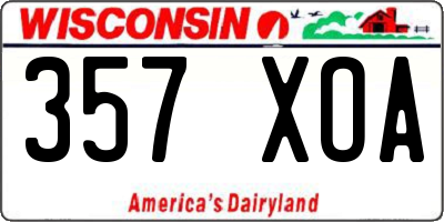 WI license plate 357XOA
