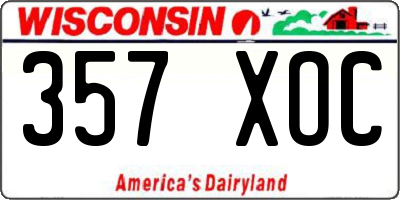 WI license plate 357XOC