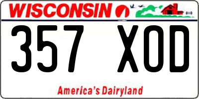 WI license plate 357XOD