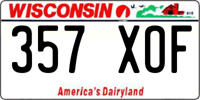 WI license plate 357XOF
