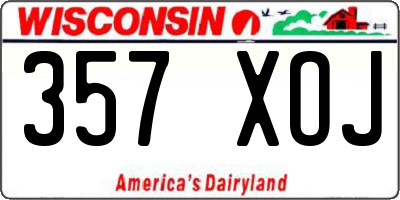 WI license plate 357XOJ