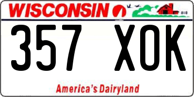 WI license plate 357XOK