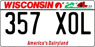 WI license plate 357XOL