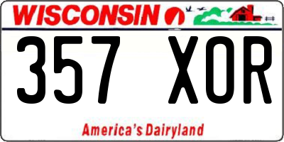 WI license plate 357XOR