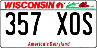 WI license plate 357XOS