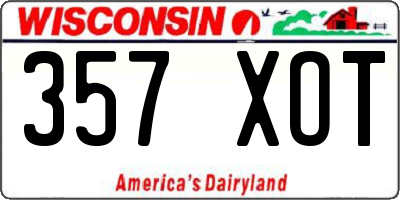 WI license plate 357XOT
