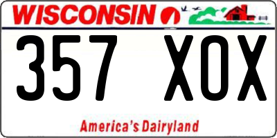WI license plate 357XOX