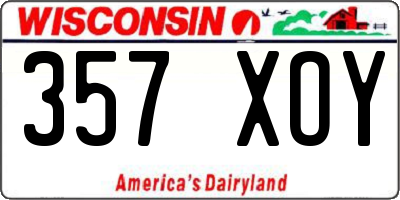 WI license plate 357XOY