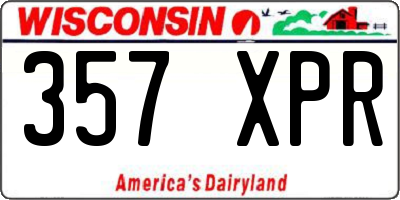 WI license plate 357XPR