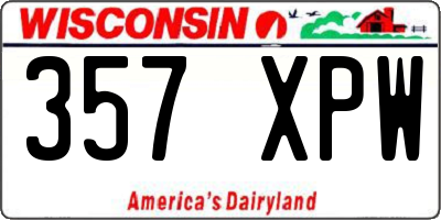 WI license plate 357XPW