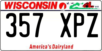 WI license plate 357XPZ