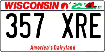 WI license plate 357XRE