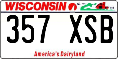 WI license plate 357XSB