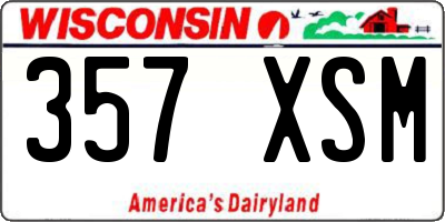 WI license plate 357XSM