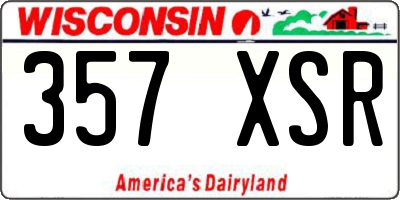 WI license plate 357XSR
