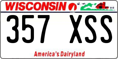 WI license plate 357XSS