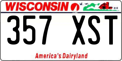 WI license plate 357XST