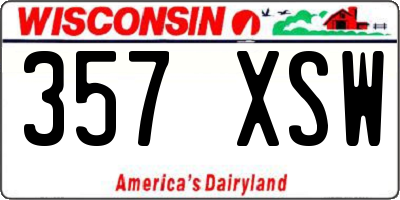 WI license plate 357XSW
