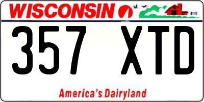 WI license plate 357XTD