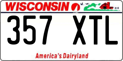 WI license plate 357XTL