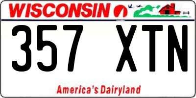 WI license plate 357XTN