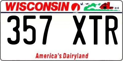 WI license plate 357XTR
