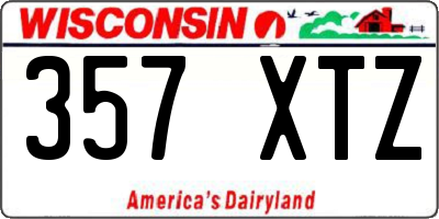 WI license plate 357XTZ
