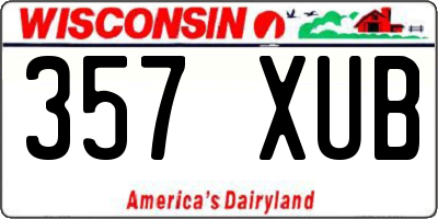WI license plate 357XUB