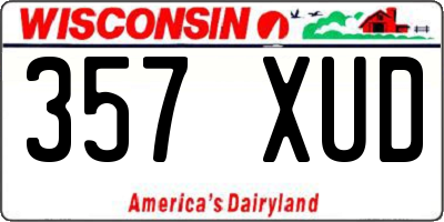 WI license plate 357XUD