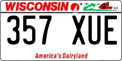 WI license plate 357XUE