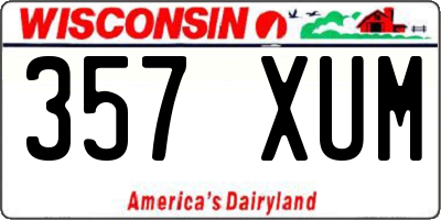 WI license plate 357XUM
