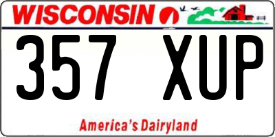 WI license plate 357XUP
