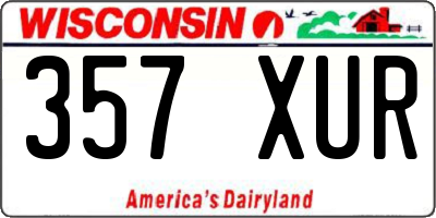 WI license plate 357XUR