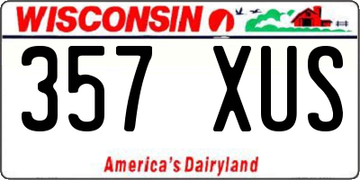 WI license plate 357XUS