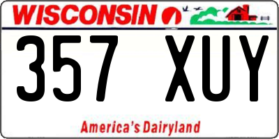 WI license plate 357XUY