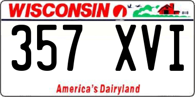 WI license plate 357XVI