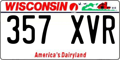 WI license plate 357XVR