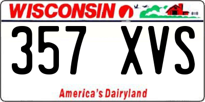 WI license plate 357XVS