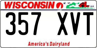 WI license plate 357XVT